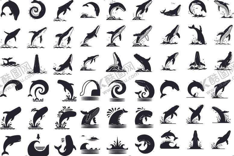 编号：76507610011038043075【酷图网】源文件下载-鲸鱼图案
