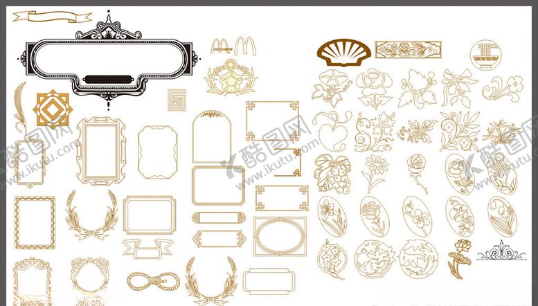 编号：52800209180256466067【酷图网】源文件下载-艺术花边传统花纹边框角花