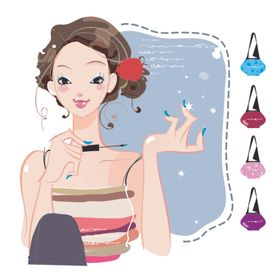 时尚元素女孩矢量纹身