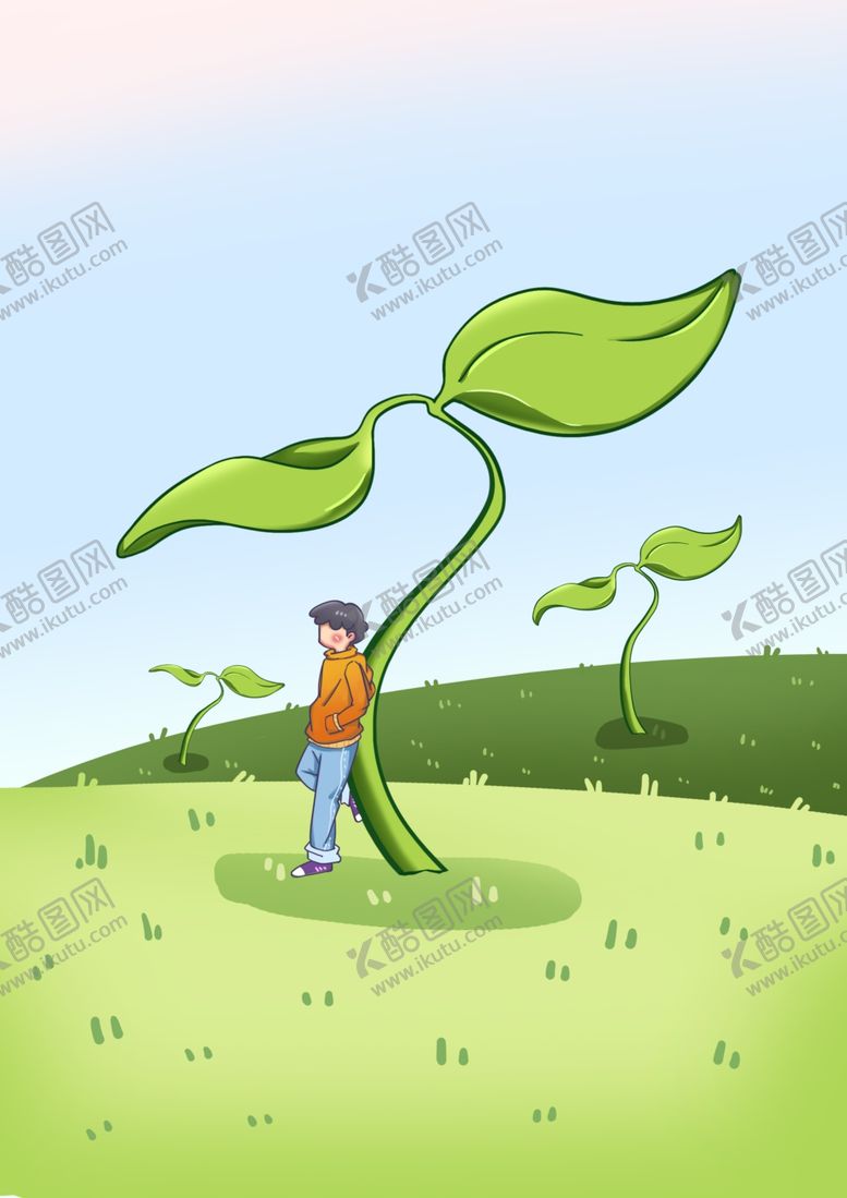 编号：23397110121610009121【酷图网】源文件下载-绿色小清新春季踏青插画