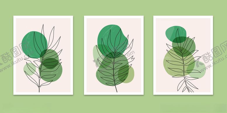 编号：78192904041207595721【酷图网】源文件下载-简约风绿色植物插画