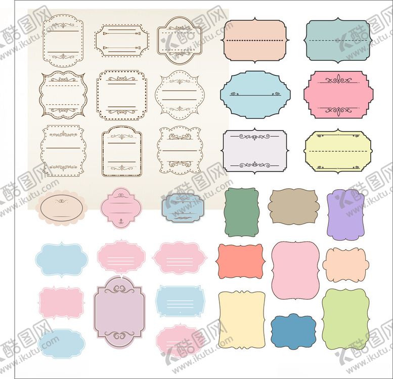 编号：77895901042018311820【酷图网】源文件下载-复古边框标签