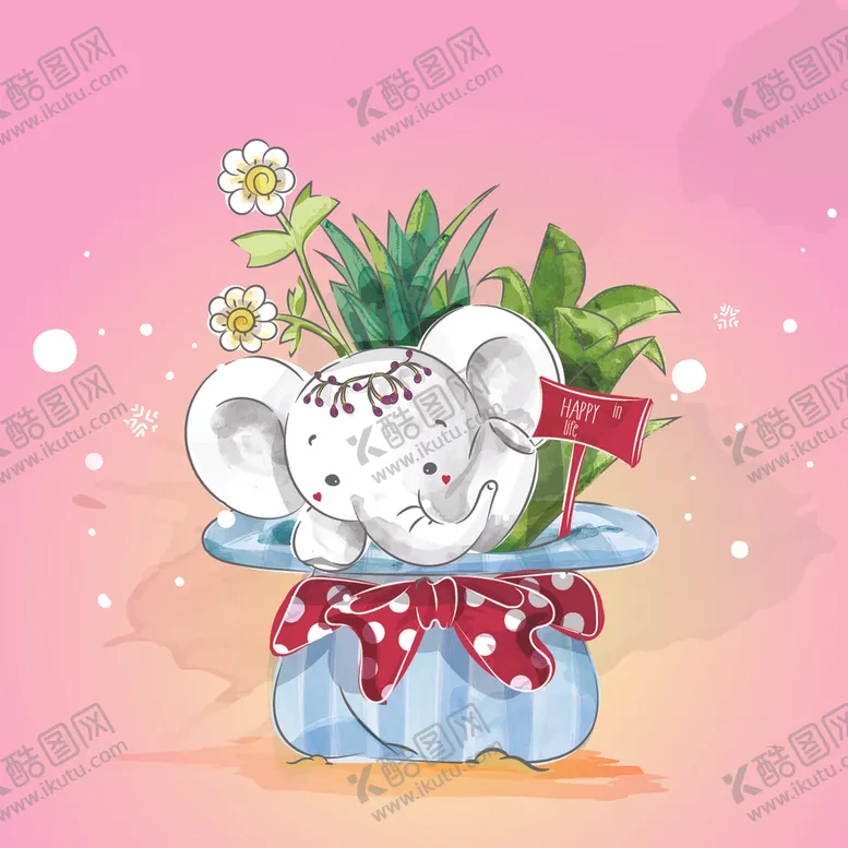 编号：21596807062258133875【酷图网】源文件下载-水彩卡通动物