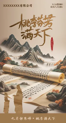 教师节海报幼广告素材背板