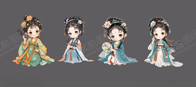 编号：16709104040426471415【酷图网】源文件下载-古风少女插画