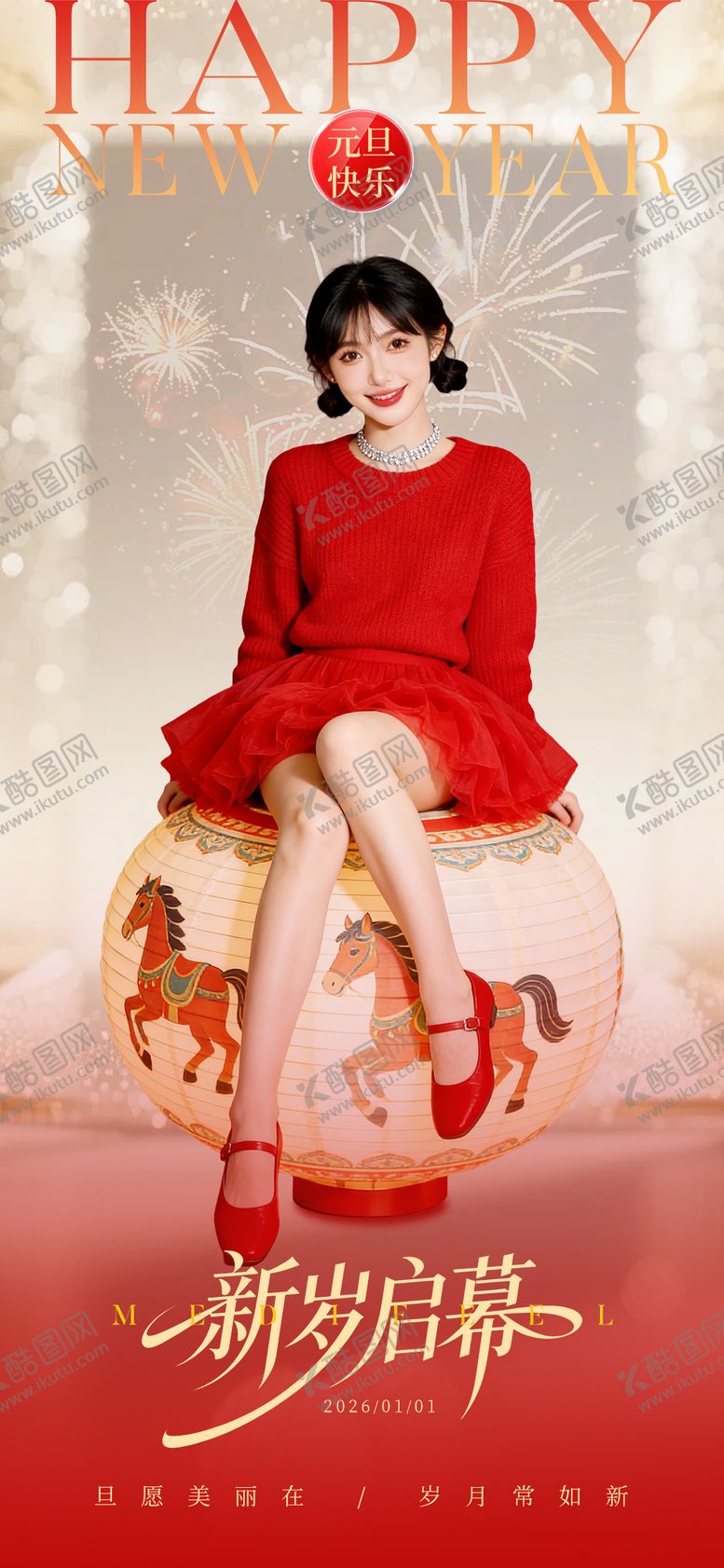 编号：49997101041037284597【酷图网】源文件下载-医美元旦新年祝福海报