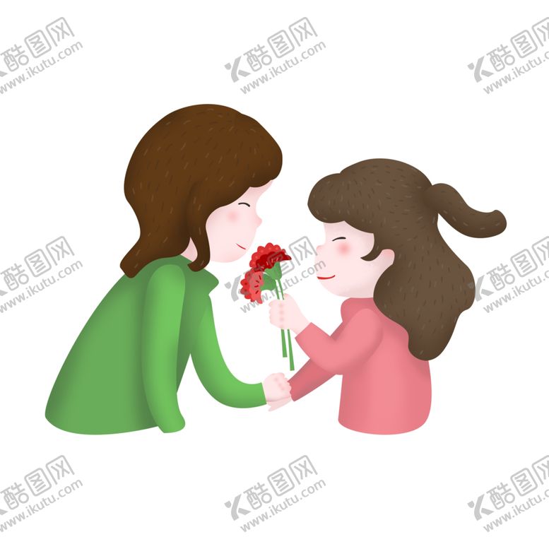 编号：58591502111416223712【酷图网】源文件下载-妇女节母女送花