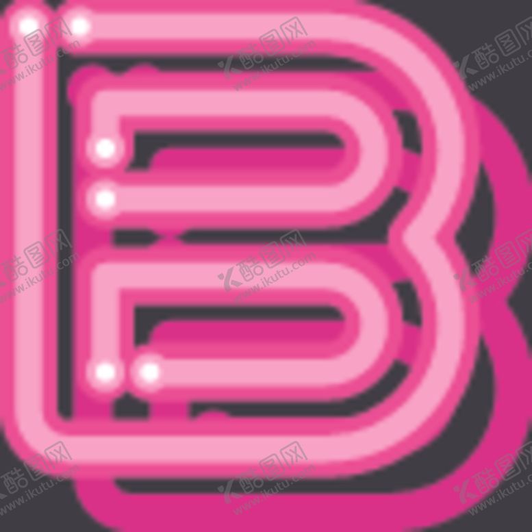 编号：66338506152357291722【酷图网】源文件下载-霓虹灯字母B