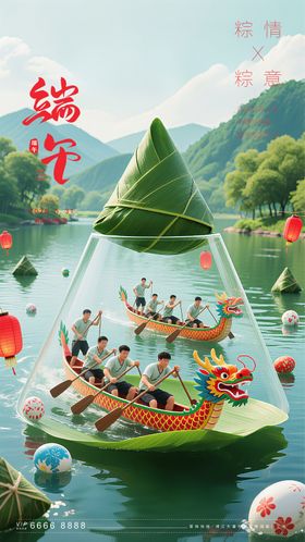 端午节节日移动端海报