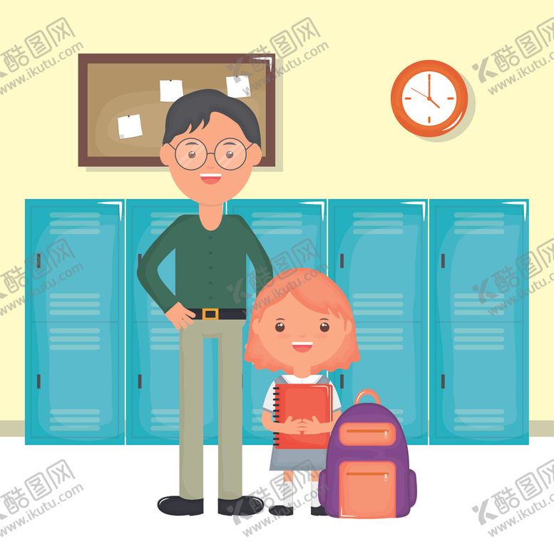 编号：83447209152111551316【酷图网】源文件下载-学生学校生活场景插画