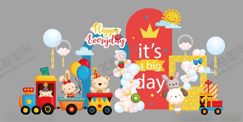 编号：83154410121758429231【酷图网】源文件下载-宝宝生日派对装饰布置