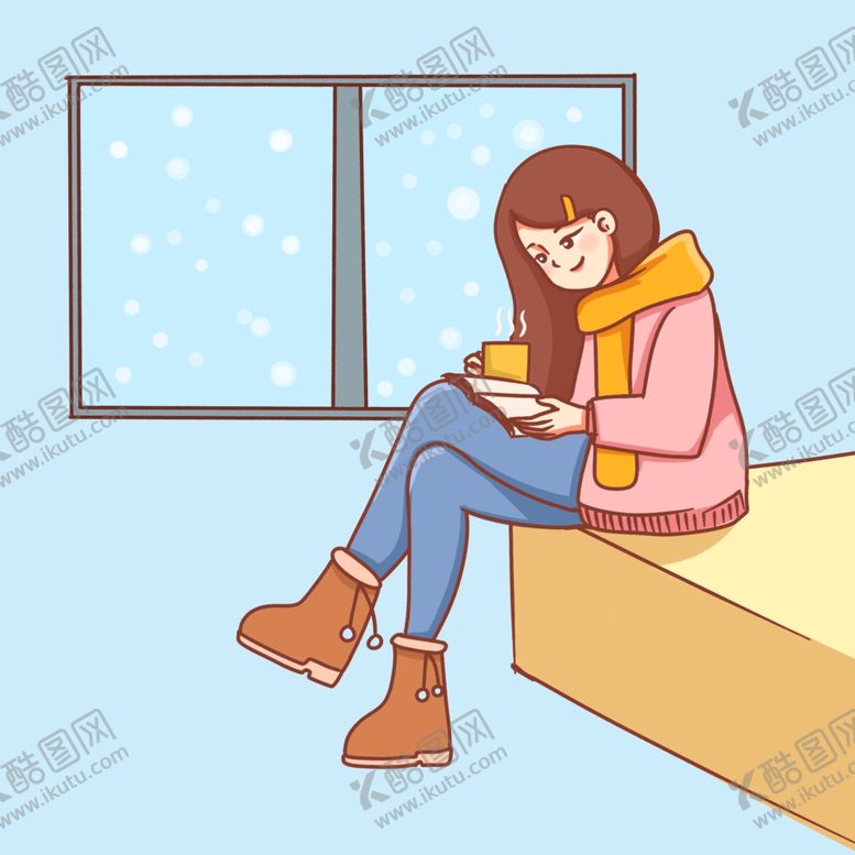 编号：33635505160647599472【酷图网】源文件下载-女孩居家读书