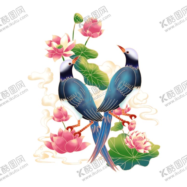 编号：79161102181959052982【酷图网】源文件下载-喜鹊杜鹃鸟七夕素材