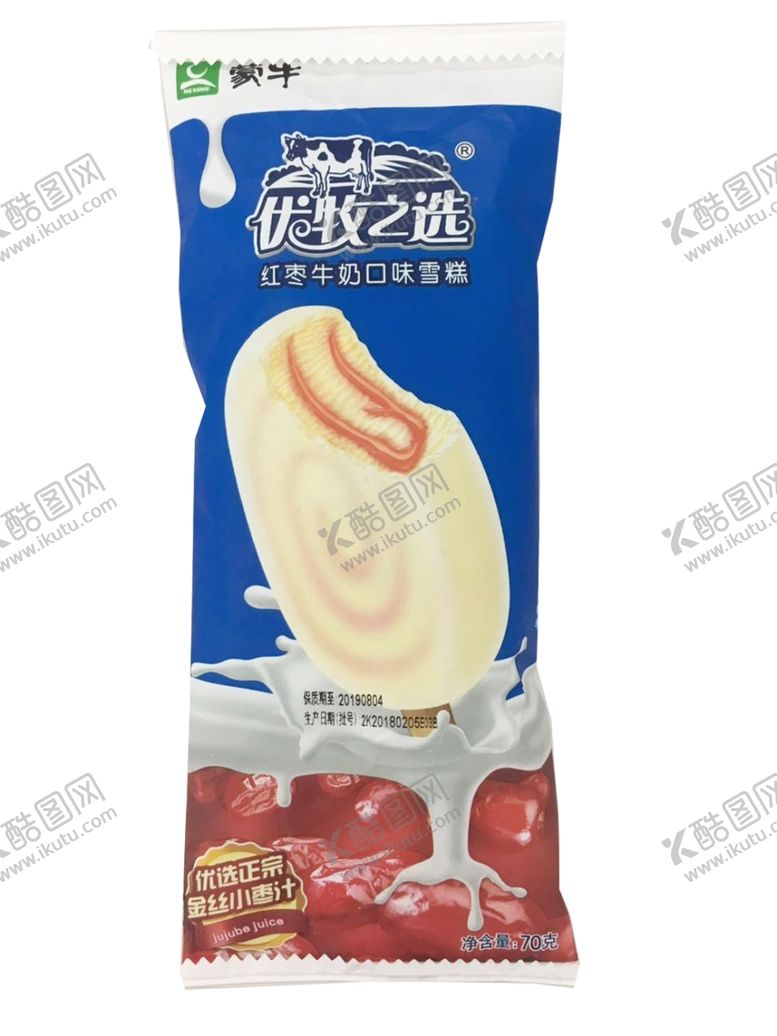 编号：94122207130745005228【酷图网】源文件下载-蒙牛红枣牛奶口味雪糕70g