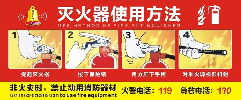 编号：69639312222247312632【酷图网】源文件下载-灭火器使用方法