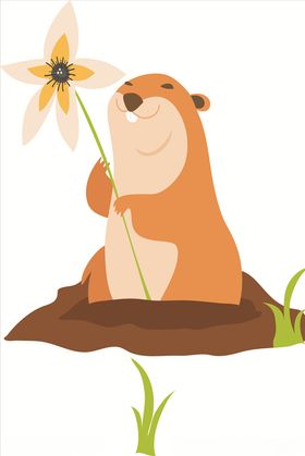 手绘土拨鼠