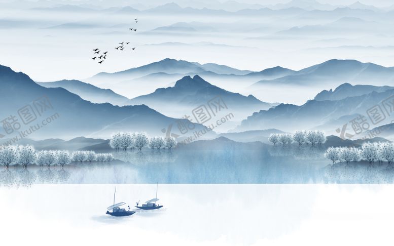 编号：93886501261543476601【酷图网】源文件下载-水墨山水简约背景客厅