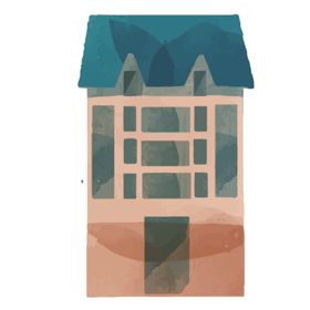 卡通房屋绘画图案