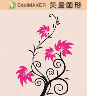 花草剪纸花草壁纸简洁手绘