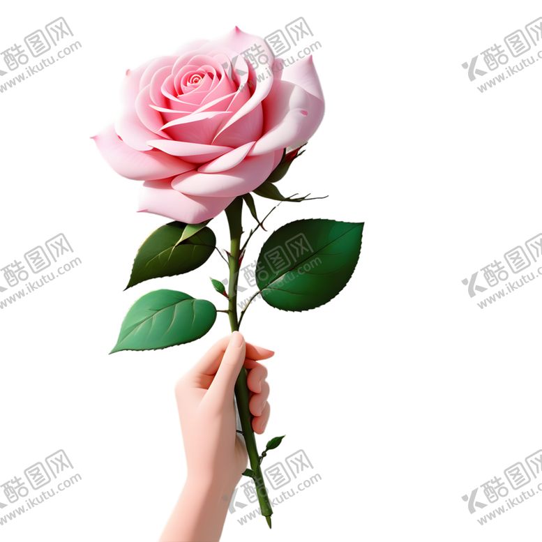 编号：25068401291241159309【酷图网】源文件下载-手拿玫瑰花