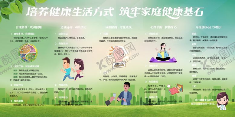 编号：92729710191634591037【酷图网】源文件下载-培养健康生活方式筑牢家庭健康