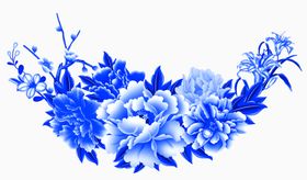 青花瓷花纹古典底矢量底碗