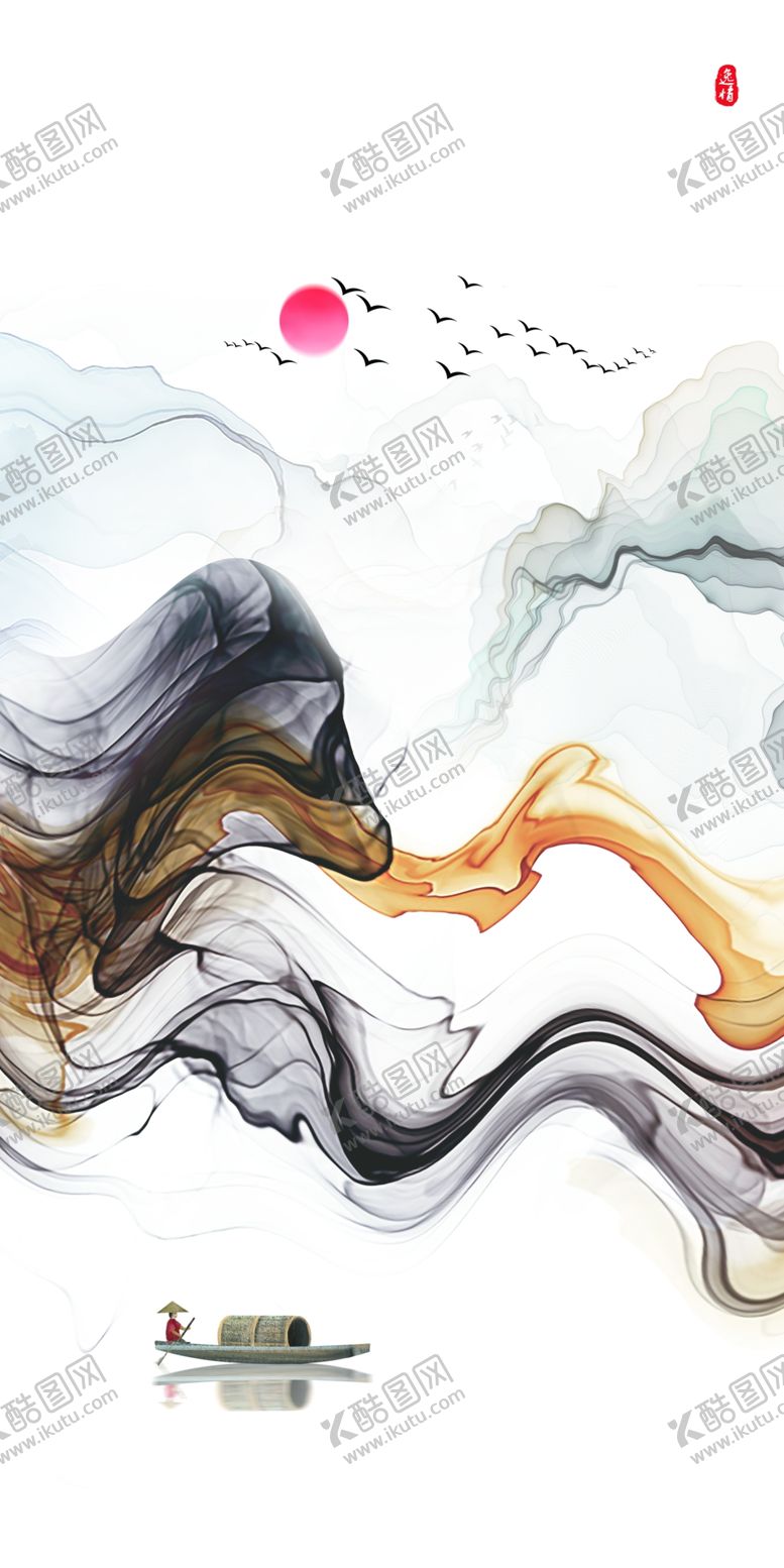 编号：26624007091319521900【酷图网】源文件下载-水墨山水