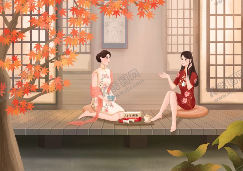 编号：66045505070746095287【酷图网】源文件下载-古典女性手绘女性