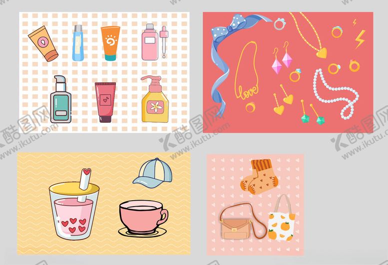 编号：81219110030842315354【酷图网】源文件下载-卡通服装配饰手绘