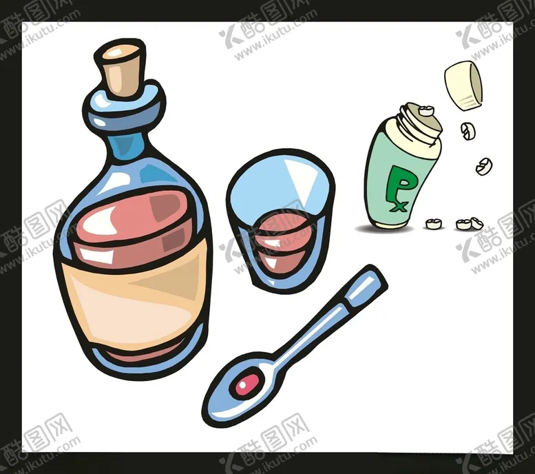 手绘医疗药品插画卡通插画素材
