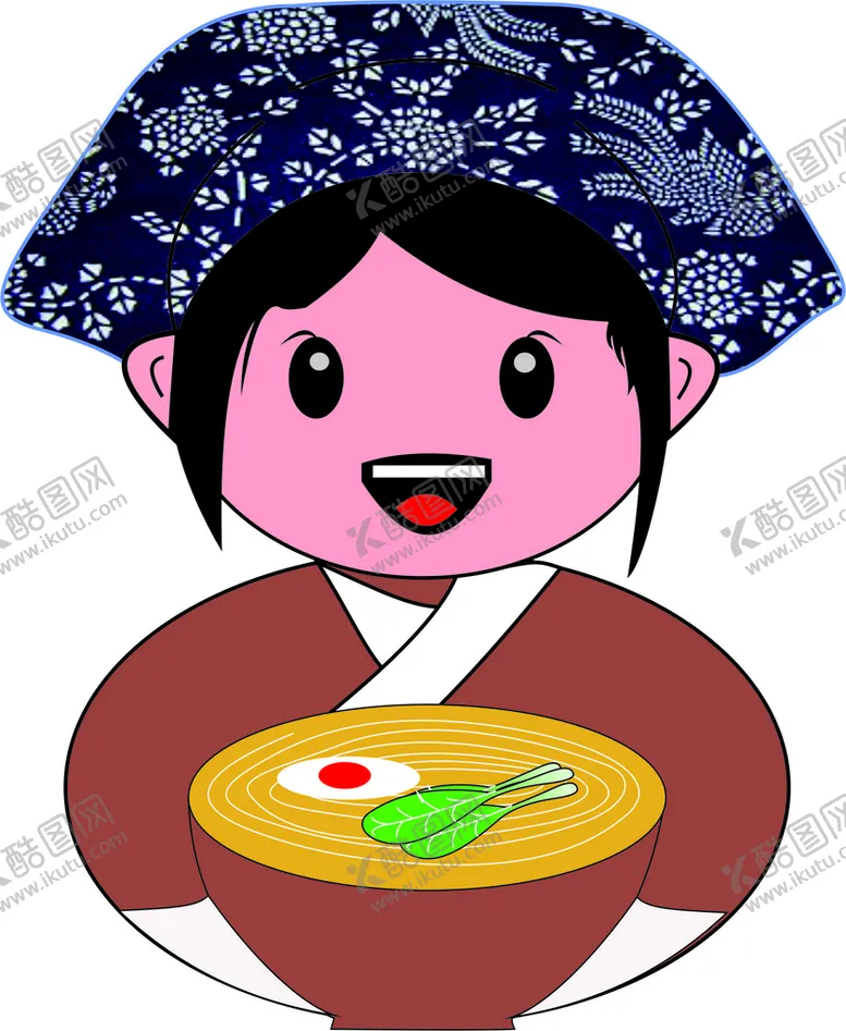 编号：68893902031156447803【酷图网】源文件下载-面馆服务员卡通形象