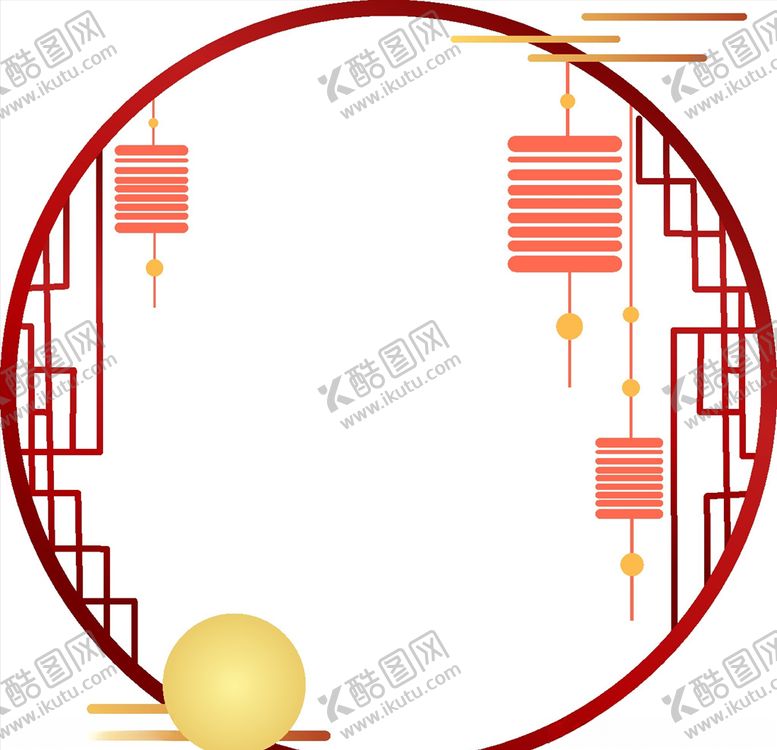 编号：54747010232006283848【酷图网】源文件下载-中国风中秋节灯笼圆月元素装饰边