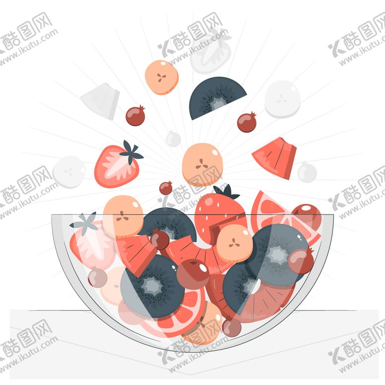 编号：21743809261014438729【酷图网】源文件下载-扁平水果沙拉