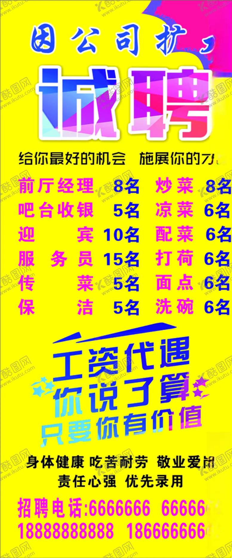 编号：77953009110840473233【酷图网】源文件下载-招聘展架