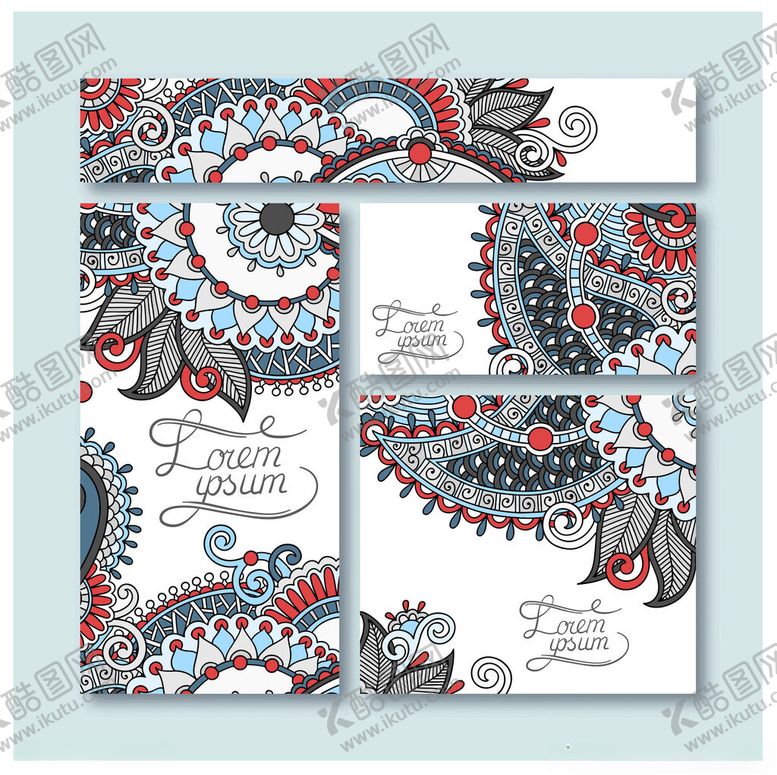编号：36365804032259329324【酷图网】源文件下载-佩斯利花纹装饰卡片设计