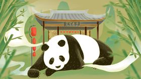 小暑传统清新国风插画背景