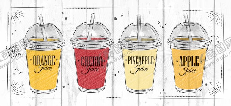 编号：54157910131156088377【酷图网】源文件下载-手绘外卖果汁
