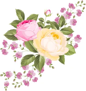 水彩花卉郁金香复古玫瑰
