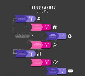 彩色序号商务信息图设计矢量素材
