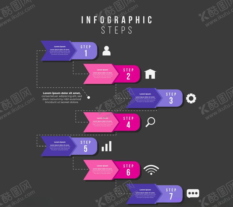 编号：88068110290417079400【酷图网】源文件下载-彩色序号商务信息图设计矢量素材