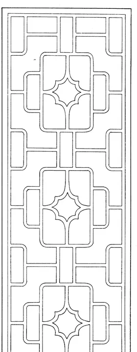 镂空花图案装饰屏风边框纹