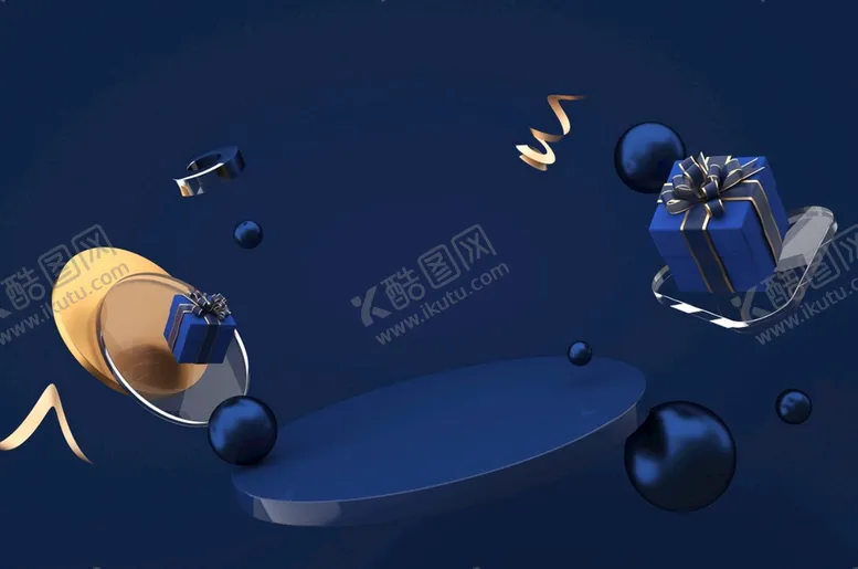 编号：53809110050654291257【酷图网】源文件下载-深色创意悬浮台C4D