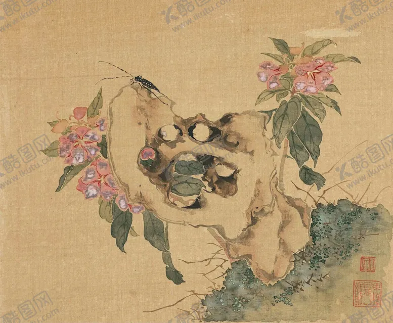 编号：80107706260315428278【酷图网】源文件下载-花卉奇石国画