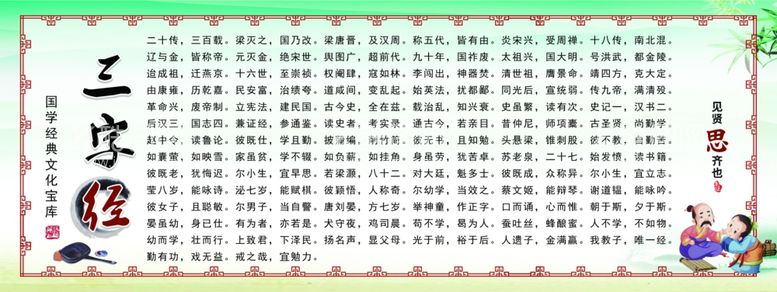 编号：91883703220539464300【酷图网】源文件下载-中国传统文化三字经展板