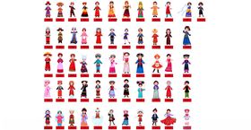 56个民族卡通插画