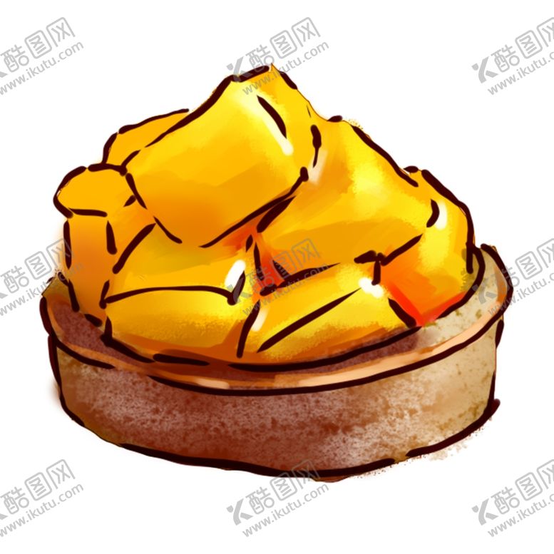 编号：64462307060453107243【酷图网】源文件下载-糖霜芒果蛋糕