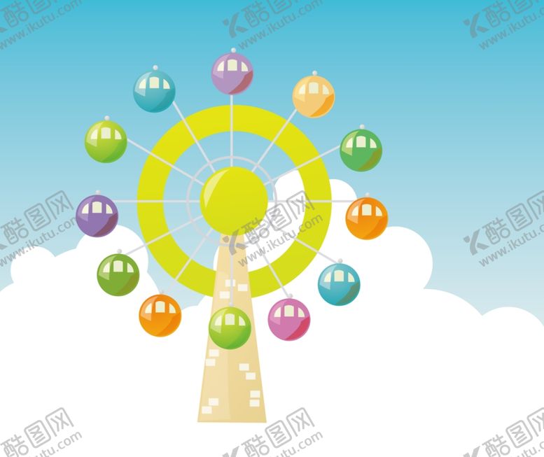 编号：70381310120842084418【酷图网】源文件下载-卡通摩天轮