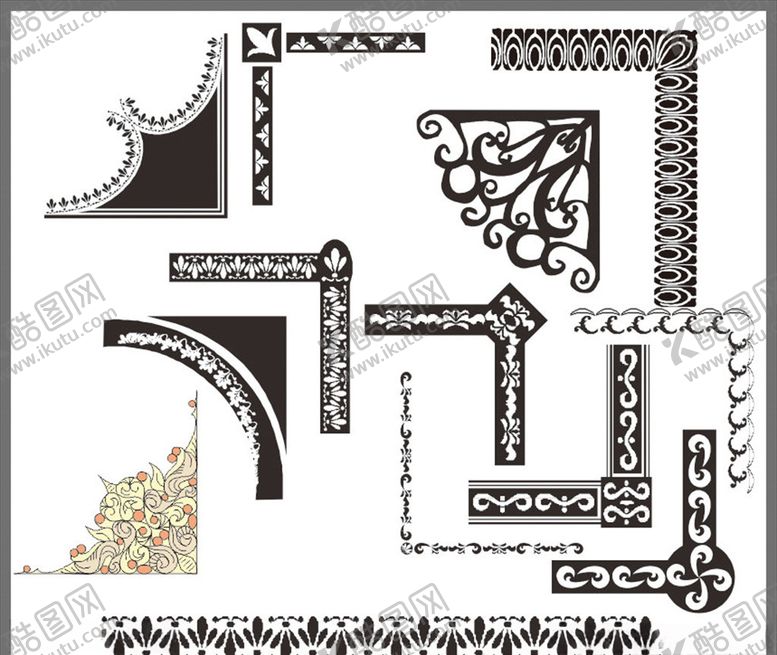 编号：25945209300602197854【酷图网】源文件下载-角花边框花纹花边