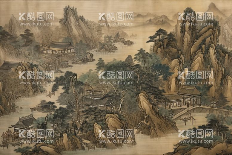 编号：46653812251750524319【酷图网】源文件下载-国画山村