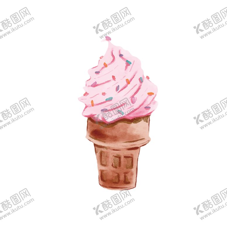 编号：28780509190906311824【酷图网】源文件下载-手绘矢量冰激凌插画图片